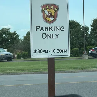 a parking only sign