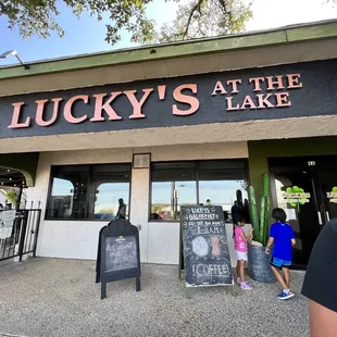 the front of lucky's at the lake