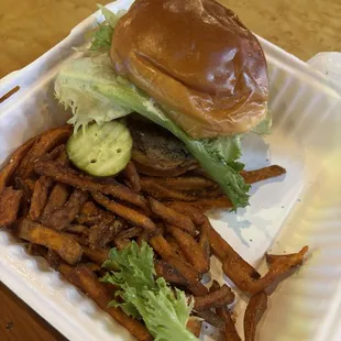 Cold and dry sweet potato fries that sat waiting for a burger to finish.