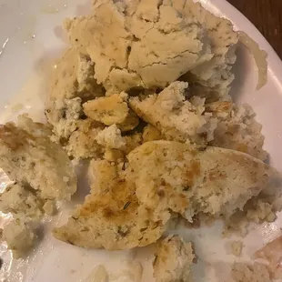 This is the gluten free bun/roll. Tried to pick it up and this is what happened. Even with  fork it kept breaking apart  :(