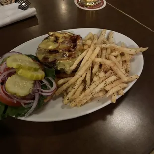 Burger and fries