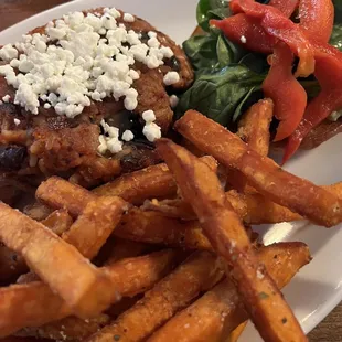 &quot;The goat&quot; KBR burger and sweet potato fries