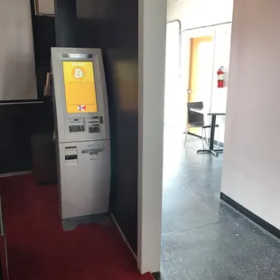 Bitcon ATM conveniently located near the south entrance....leisurely access!