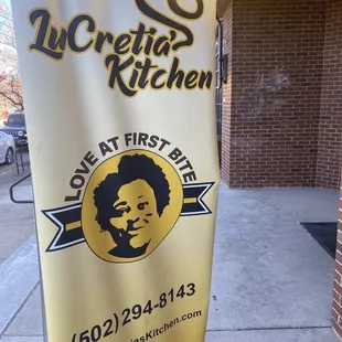 a sign for lucretia's kitchen