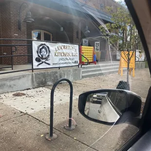 a reflection in a car window