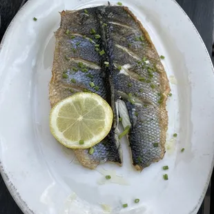 Fire roasted branzino