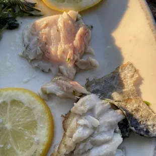 Uncooked fire roasted branzino