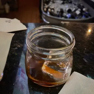 Old fashioned. In strange glasses.