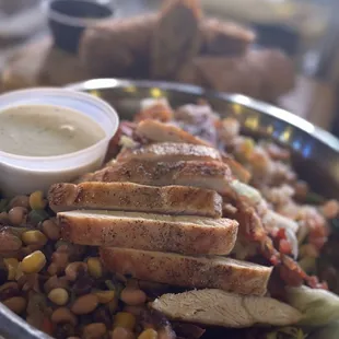 Cobb salad. A whole lot of it