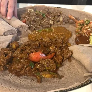 a plate of ethiopian food