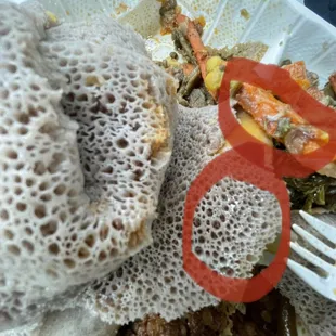 a fork and a plate of food