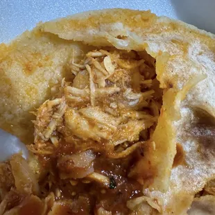 Up close on the tasty, tender chicken....