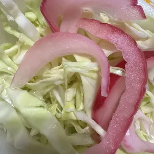 Up close on that fresh side salad!