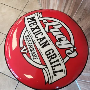 the logo on the stool