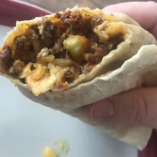 First visit Breakfast Burrito con Chorizo