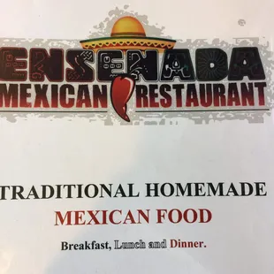 Menu front