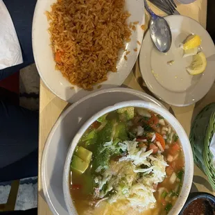 Chicken Tortilla Soup with rice