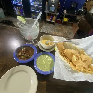 House Marg chips and salsa