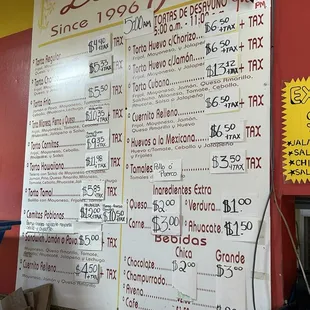 menu