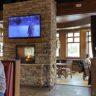 Still have the party area! Looks like a shuffleboard table?