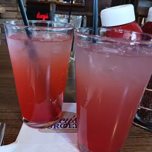 Strawberry and Raspberry lemonades