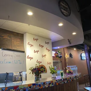 Inside - soon to be ice cream and pull tabs area?