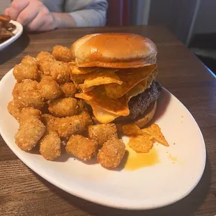 The Munchie Burger with tots