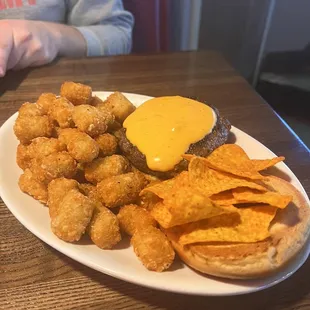 The Munchie Burger with tots