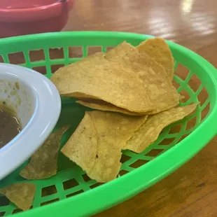 Complimentary chips. Don't need a meal now