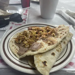 Chorizo, Egg, and Bean Taco $2.50