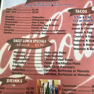 menu