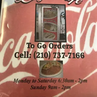 Lucy&apos;s Menu