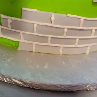 a cake made to look like a castle