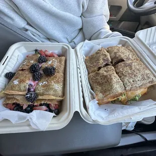 Berry Cream Crepe and Harvest Medley Crepe