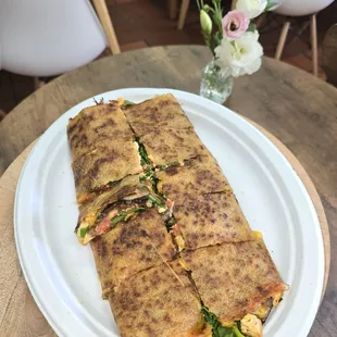 Savor the rich, earthy flavors of our Harvest Medley crepe, a savory delight that brings together the best of fresh, wholesome ingredients.