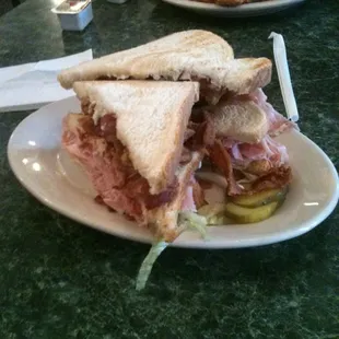 Ham and bacon deluxe sandwich