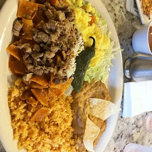 Red Chilaquiles with Carne Asada