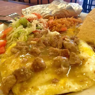 Chilaquiles with Carne Asada