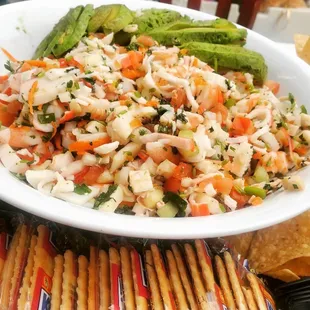 The ceviche is outstanding and it comes with lemon wedges on the side and tapatio chili packets