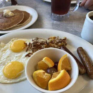 Stole the hash browns from my husband's plate.