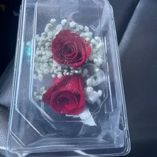 Off set corsage.
