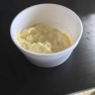 Tiny potato salad. Not even filled halfway