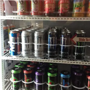 Refrigerated sports drinks.