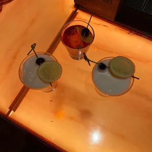 Whiskey sour and old fashioned