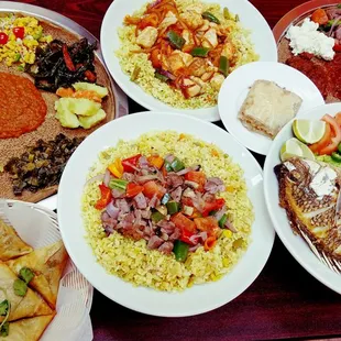 a table full of food