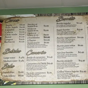 Menu (left side)
