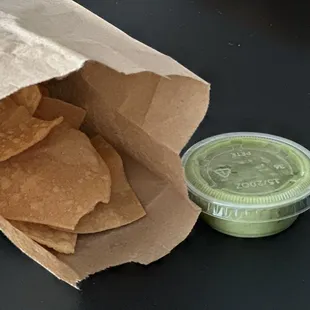 Free chips and salsa (green) - both are SO good!