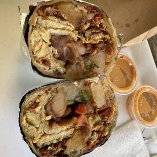 Chorizo breakfast burrito