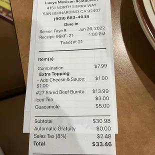 Reasonable meal ticket for 2