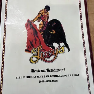 Menu cover